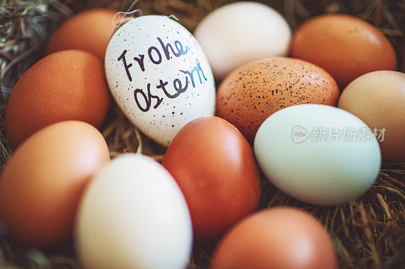 写着“Froher Ostern”的德国复活节彩蛋